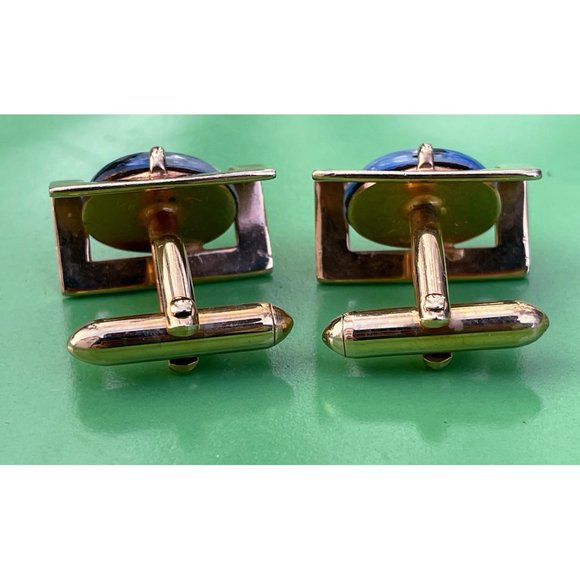 Vintage 1960s Swank Opal Glass Mens Cufflinks - Picture 8 of 16
